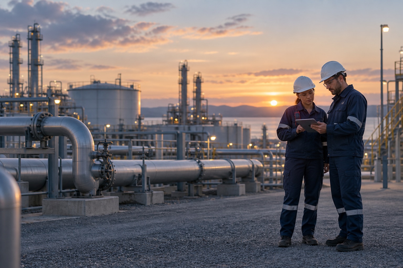 Ilustración generada con IA de colaboración en Oil & Gas